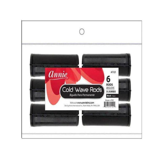 Annie #1121 Cold Wave Rod Extra Jumbo Black 6 CT