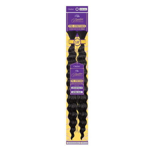 OUTRE PURPLE PACK BRAZILIAN BUNDLE 100% HUMAN HAIR BLEND BRAID - PRE STRETCHED LOOSE DEEP BULK 24 inch