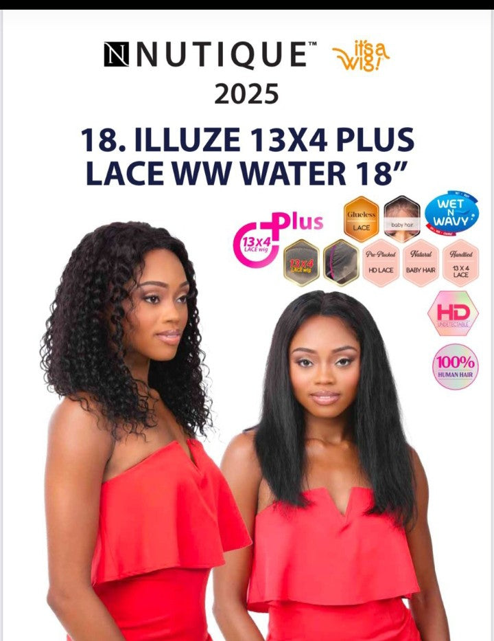 HH Illuze 13x4 plus lace wet and wavy water wave 18