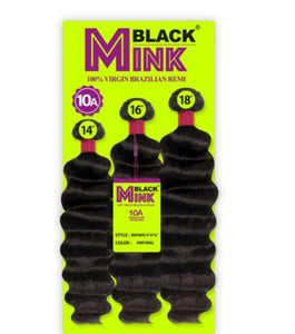 Black Mink Virgin Brazilian Remi Human Hair Weave 3 Bundles Deep Wave