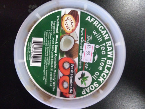 By natures African raw black soap with tea tree oil