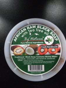 By natures African raw black soap with tea tree oil