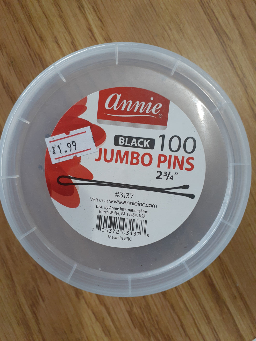 Annie black 100 jumbo pins 2 3/4 