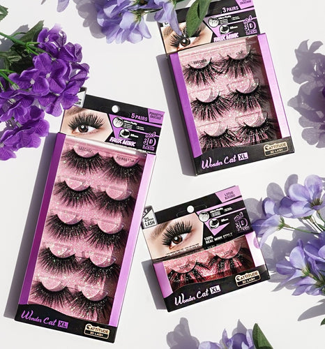 EBIN WONDER CAT XL 25MM 3D FAUX MINK LASHES - 5 PACK