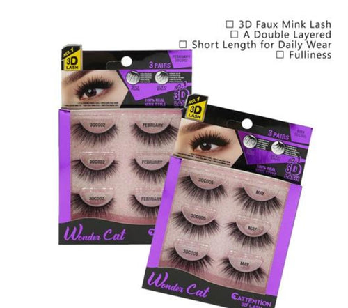  Ebin Doll Cat 3D Lashes 3 Pairs